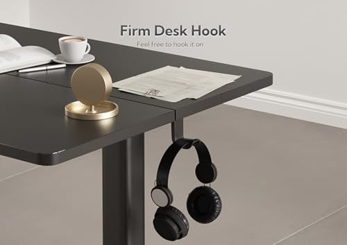 YDN Standing Desk 48 Inch Height Adjustable with Keyboard Tray Black | Ergonomic design, 28.3-46.5 inch electric height range, 176 lb capacity, water-resistant surface, cable management - color: Black