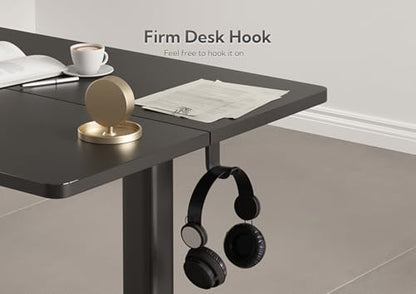 YDN Standing Desk 48 Inch Height Adjustable with Keyboard Tray Black | Ergonomic design, 28.3-46.5 inch electric height range, 176 lb capacity, water-resistant surface, cable management - color: Black