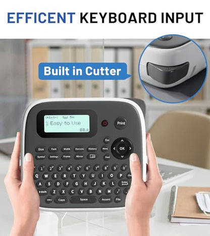 Label Maker Machine with Tapes, D210S Waterproof Laminated Labeler Portable - color: Gray