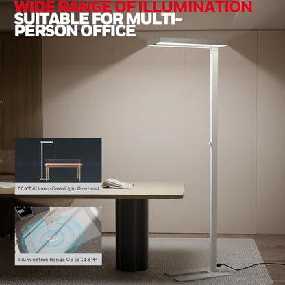 Honeywell 02E LED Floor Lamp, 6000LM Sunturalux Eye Caring Standing Light | 4000K 60W Natural Daylight Dimmable Reading Lamp, Modern Floor Lamp for Home Office Living Room Bedroom - style: 6000LM