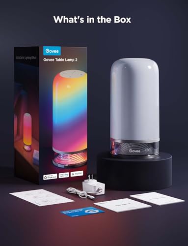 Govee RGBIC Smart Table Lamp 2, Touch Bedside Small Table Lamp (Corded) - size: Small