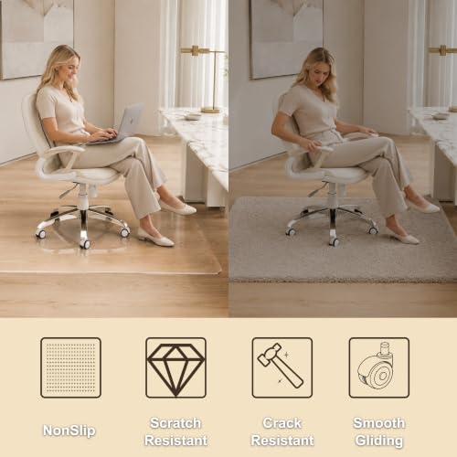 MESAILUP Office Chair Mat for Carpet or Hardwood Floor-32”x48” Chair Mat - size: Round Edge-32"x48"