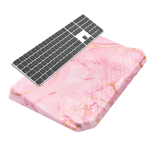2-in-1 Ergonomic Keyboard Stand with Wrist Rest, Pink Marble - color: Pink Marble