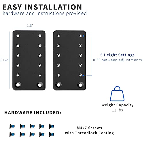 VIVO Black Height Adjustment Kit Brackets for Keyboard Trays, MOUNT-KB5SP