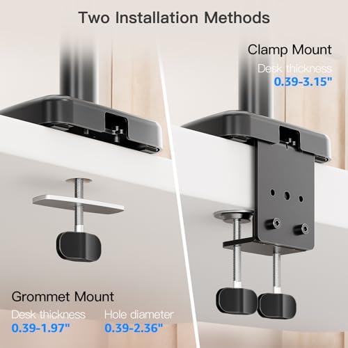 Extra Long Arm Monitor Mount, Fits Max 32" Hold up to 19.8lbs | Single Long Arm Computer Desk Mount, Extra Long Adjustable Stand, Tall Arm with Tilt, Swivel, Rotation, VESA 75/100mm - size: Long Desk Arm