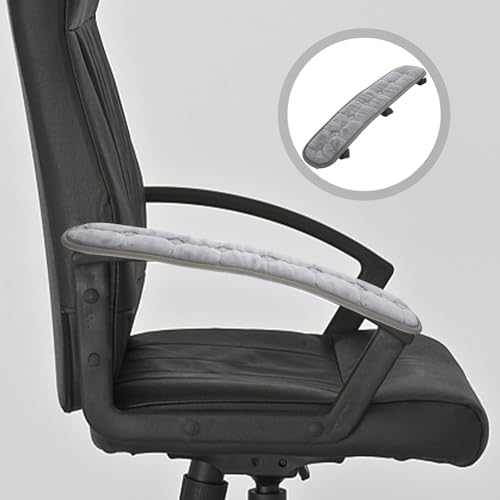 SEWACC 1 Pair Office Chair Armrest Pads, Elastic Arm Rest Covers for Desk Chair, 17.71 x 3.93 Inch - color: Grey