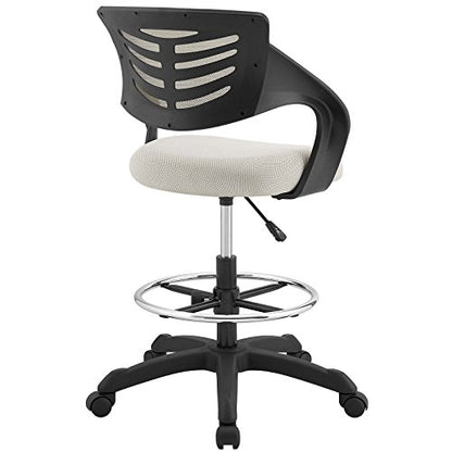 Modway Thrive Drafting Chair - Tall Office Chair for Adjustable Standing Desks in Gray - color: Grey