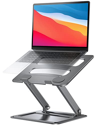 LORYERGO Adjustable Laptop Stand, Portable for 17.3inch Laptops, Holds Up to 17.6lbs, Ergonomic Posture & Heat Dissipation - Gray - color: Gray
