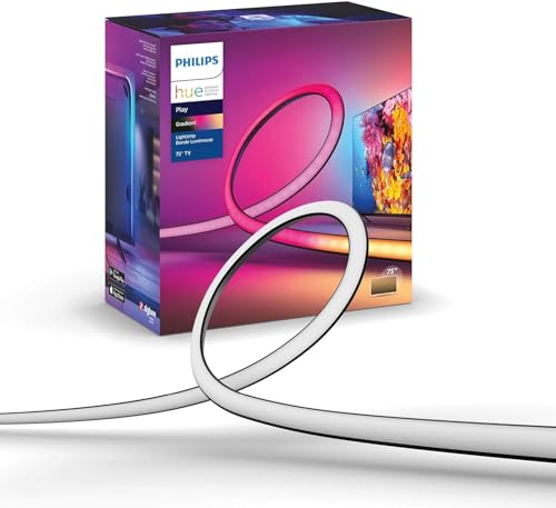 Philips Hue 75" Smart Light Strip - White and Color Ambiance LED Color-Changing TV Backlight - Sync with Television, Music, Gaming - Requires Bridge and Sync Box - size: 75-Inch