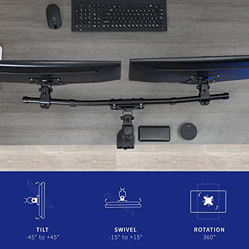 VIVO Black Dual VESA Bracket Adapter, Up to 27 in Screens, MOUNT-VW02A