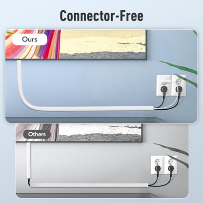 AGPTEK Wall Cord Hider 78 Inch - Self-Adhesive Wire Cover Cable Raceway | Flexible PVC Home Wall Mount TV Cable Concealer Pet Cord Protector Management, Protect Cat Dog from Chewing, W 1.2" H 0.5"
