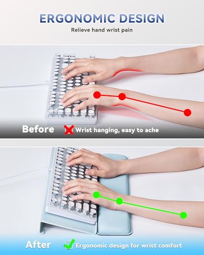 Laborio Computer Keyboard Wrist Rest, Keyboard Riser Stand for Desktop - color: Blue
