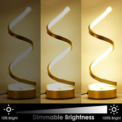 NUÜR Table Lamps for Living Room Set of 2, Gold Dimmable LED Lamp, Small Bedside Lamps, Nightstand Lamp for Bedroom Home Office Living Room - color: Gold 2 Pack