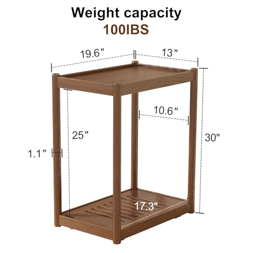 AQIMUELE Solid Wood Mobile PC Stand Floor Computer Tower AV Cart with Casters for Gaming PC Tower Stand, Large Printer Stand, Under Desk Printer cart Mobile Printer Table with Wheels for Home Office