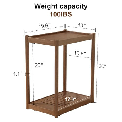AQIMUELE Solid Wood Mobile PC Stand Floor Computer Tower AV Cart with Casters for Gaming PC Tower Stand, Large Printer Stand, Under Desk Printer cart Mobile Printer Table with Wheels for Home Office