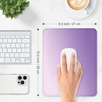 ITNRSIIET Mouse Pad Non-Slip Rubber Base Smooth Surface Stitched Edges Waterproof Durable Compatible with All Mice for Office & Gaming, Desk Accessory, 10.2x8.3x0.12 inch, Lavender - color: Gradient Lavender