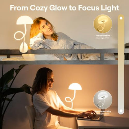 Smallish Shroommate Clip On Light for Dorm Room - 2.0 (Black) - color: Black Black