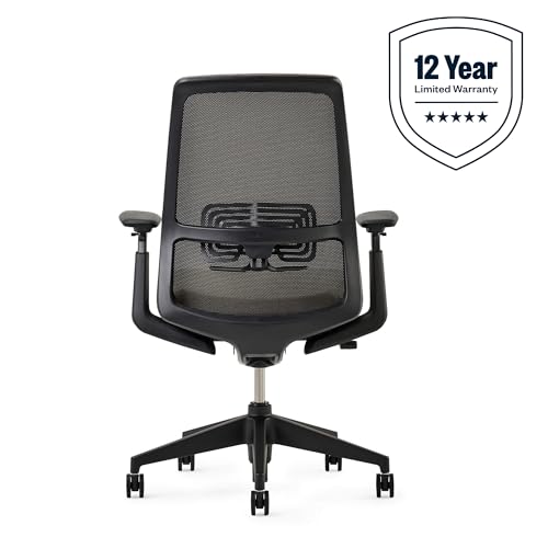Haworth Soji Ergonomic Office Chair, Home Office Desk Chair, Clay | Computer Desk Chair with Seat Height Adjustment, Flexible Mesh Back, and Lumbar Support - color: Clay, style: With Lumbar Support