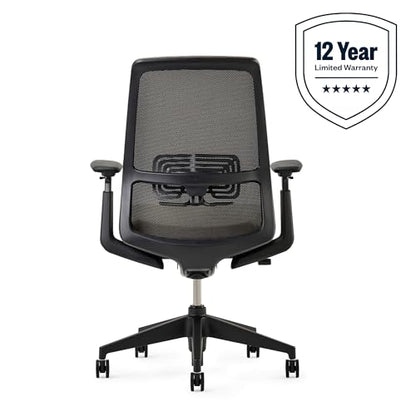 Haworth Soji Ergonomic Office Chair, Home Office Desk Chair, Clay | Computer Desk Chair with Seat Height Adjustment, Flexible Mesh Back, and Lumbar Support - color: Clay, style: With Lumbar Support
