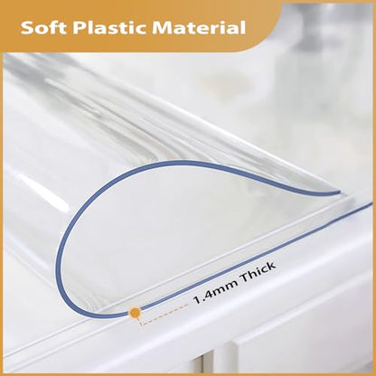 40x80in Clear PVC Table Protector 1.4mm Waterproof Cover - color: Clear 1.4mm, size: 40" x 80"