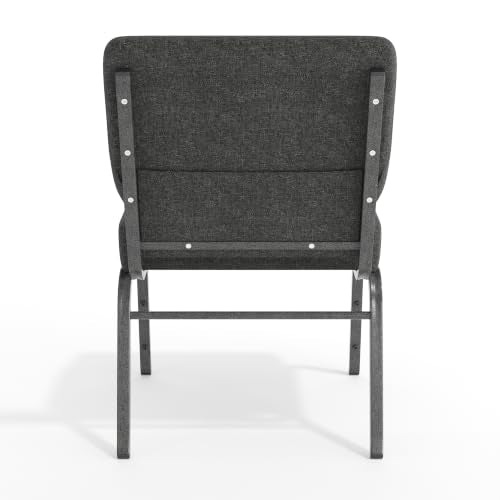 Flash Furniture 4 Pack HERCULES Series 21''W Church Chair in Dark Gray Fabric - Silver Vein Frame - color: Dark Gray Fabric/Silver Vein Frame, size: Set of 4