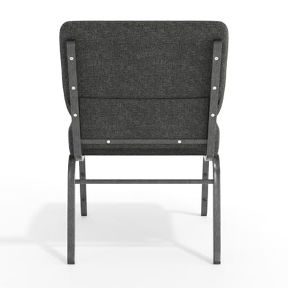 Flash Furniture 4 Pack HERCULES Series 21''W Church Chair in Dark Gray Fabric - Silver Vein Frame - color: Dark Gray Fabric/Silver Vein Frame, size: Set of 4