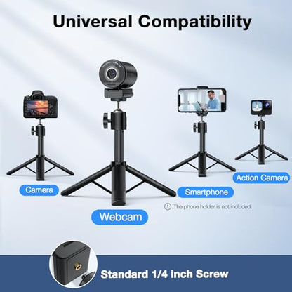 EMEET SmartCam S800-4K Webcam with Tripod for Streaming, Sony 1/2'' Sensor - style: S800 1/2" Sensor with Tripod