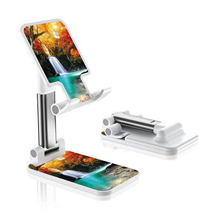 Maple Tree Foldable Phone Stand for Desk, Adjustable Angle View Holder for iPhone, Samsung & Other Smartphones - color: Maple Tree