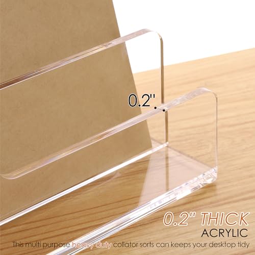 SANRUI Clear Acrylic Mail Organizer for Desk, Mail Holder 3-Slot - size: 3 Slots-Tiered