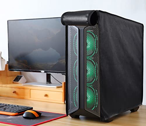 Computer CPU Dust Cover, Waterproof Desktop PC Mid-Tower Computer Host Dustproof Cover Full Case Protector with Zipper, Anti-Static CPU Tower PC Dust Covers (8.5W x 18.5H x 19.7D)