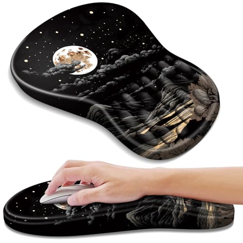 YIWEI Ergonomic Mouse Pad with Wrist Rest for Carpal Tunnel Pain Relief - color: Moon