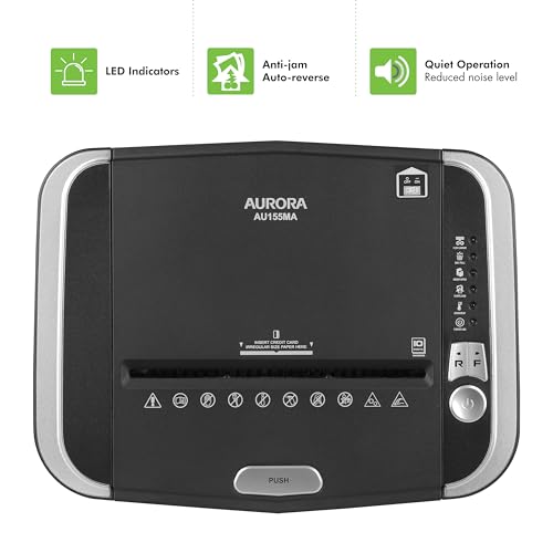 Aurora Professional Grade 150-Sheet Auto Feed Micro-Cut Paper and Credit Card Shredder/60 Minutes Continuous Run Time - size: 150-Sheet Micro Cut