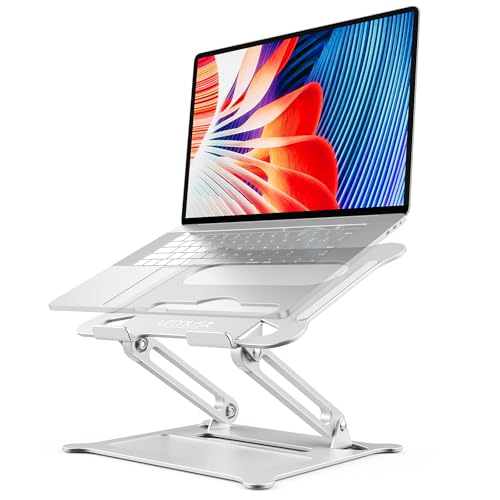 Urmust Adjustable Laptop Stand for Desk, 10-15.6“ Laptop Riser, Silver - color: B-Silver