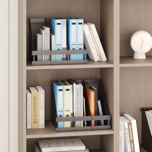 Bamboo Desk File Organizer, 3-Compartment Magazine Holder(Black) | 3 vertical compartments organize files, folders, magazines and mail while saving valuable desk space. - color: Black