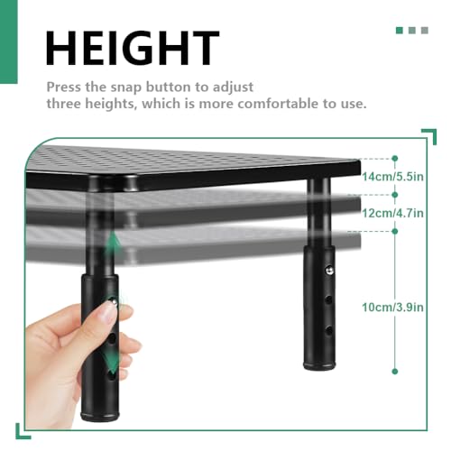 FURWOO 2 Pack Laptop Stand Desk Monitor Stand for Computer Printer Notebook 3 Height Adjustable Laptop Riser for Office Home School Black