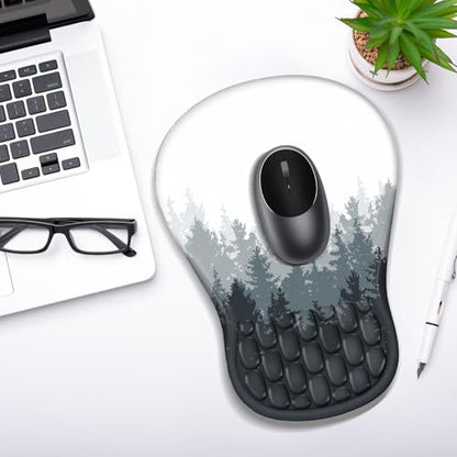YIWEI Ergonomic Mouse Pad with Wrist Rest for Carpal Tunnel Pain Relief - color: Forest-2