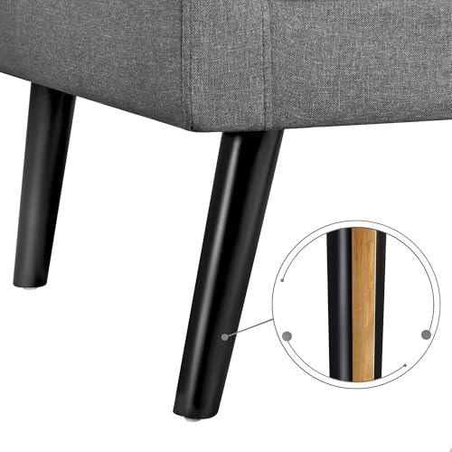 Yaheetech Mid Century Accent Chair Living Room Chair Dark Gray | Linen-Like Upholstered Sillones Para Sala, Modern Reading Nook Chair, Button Tufted Back, Rubberwood Legs, Bedroom Office - color: Dark Gray, size: set of 1