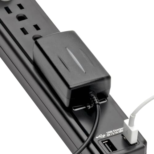 Eaton Tripp Lite TLP606USBB 6 Outlet Black Surge Protector with USB & USB-C - color: Black, size: 6 feet Cord, style: USB Charging