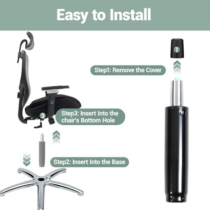 Office Chair Cylinder Replacement, Universal Gas Cylinder, Heavy Duty Hydraulic Pneumatic Gas Lift Piston Fit for Most Office Chairs (10.2" - 14.2")