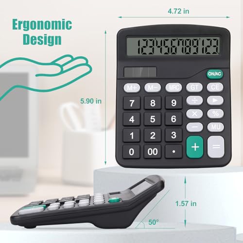 Desktop Calculator, Black Calculator Big Buttons, 12-Digits - color: Black1