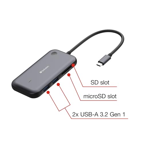 Verbatim Share My Screen Video Extender 1080p USB-C Wireless HDMI Transmitter and Receiver Display Adapter with USB Hub and Card Reader - style: 1080p