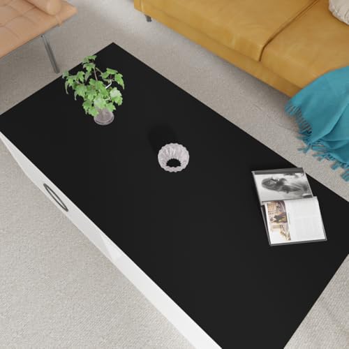 Desk Mat - 28x54 Inch Waterproof Easy to Clean Can Conceal Flaws Protector The Table Top from Scratches Used for Coffee Table (Black+Black 28x54) - color: Black+black, size: 28" × 54"