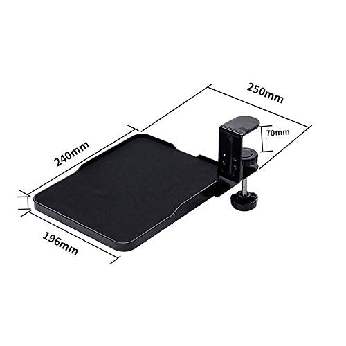 FUZADEL Ergonomic Mouse Tray Desk Attachment Mouse Platform Slide Out Extension Clamp On Wrist Rest Pad Under Desk Shelf (Black)