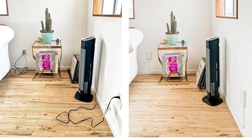 Sleek Socket Original and Patented Flat Ultra-Thin Outlet Concealer with EXTENSIO - size: 8 ft - Dual Cords, style: Inverted Outlet