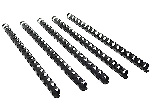 Rayson Plastic Comb Binding Spines, 9/16in. 19-Ring, 105-Sheet Capacity, Black Comb Binding Spines, Max. Binding Letter Size Paper, Box of 100 - size: 9/16", style: Letter - Black