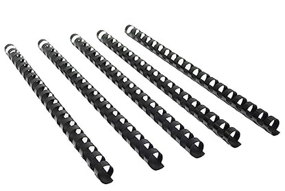 Rayson Plastic Comb Binding Spines, 9/16in. 19-Ring, 105-Sheet Capacity, Black Comb Binding Spines, Max. Binding Letter Size Paper, Box of 100 - size: 9/16", style: Letter - Black