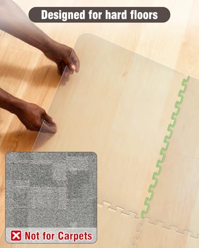 Blvornl Innovative Puzzle Chair Mat for Hardwood Floor, 36"*48" Hard Material Chair Mat, Heavy Duty Computer Chair Pad for Rolling Chairs, Desk Floor Rug for Office and Home