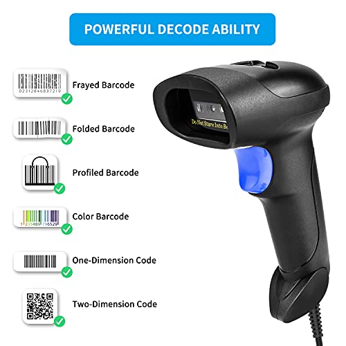 NetumScan USB 2D Barcode Scanner | Wired, QR Code Reader, For PC, For inventory, Retail POS