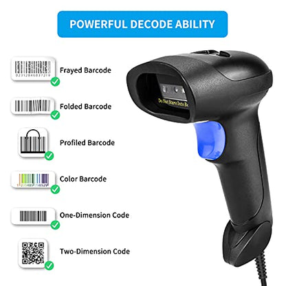 NetumScan USB 2D Barcode Scanner | Wired, QR Code Reader, For PC, For inventory, Retail POS