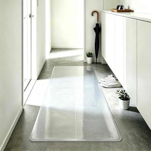 3x6ft Clear Mat for Hardwood Floors, 36" x 72" Vinyl Frosted Transparent Protector, Small Clear Runner for Kitchen Living Room Entryway - color: Frosted, size: 3x6ft